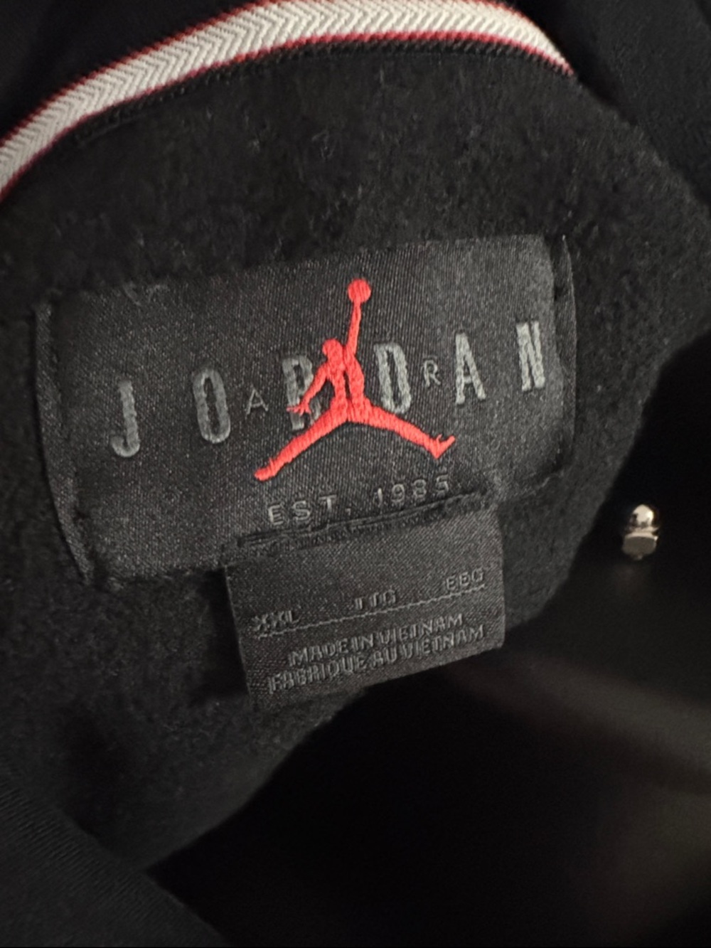 Nike Black Hoodie with White Jumpman Chest Logo - Picture 2 of 9